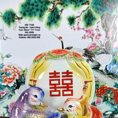 tượng sứ, tượng chim uyên ương, tượng decor, tượng về tình yêu, tượng trang trí nhà cửa